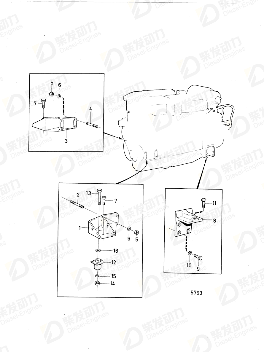 volvo penta Bracket 820602 Drawing
